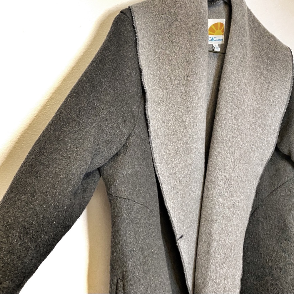 C & C California Soft Grey Open Front Coat - image 3